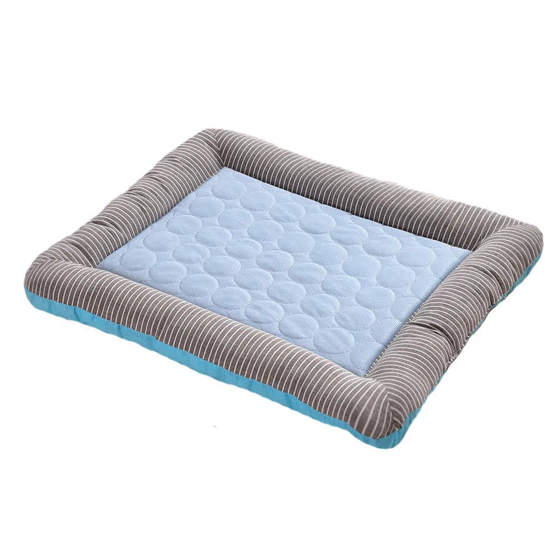 A cooling ice silk bolster dog bed — supplier photograph 8 of 8