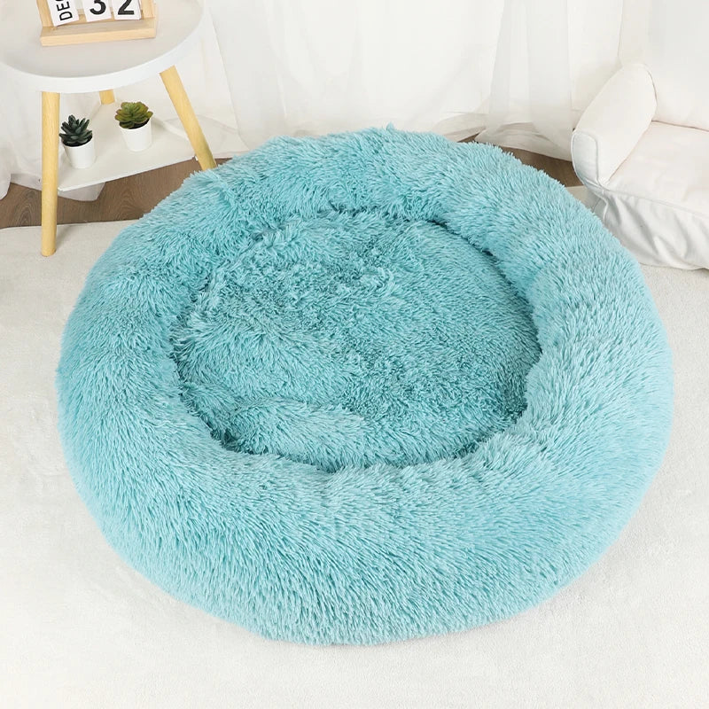 A light frosted plush donut dog bed — supplier photograph 16 of 16