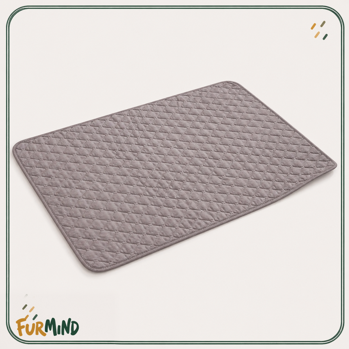 19.7 × 24.4 IN (50 × 62 CM) grey/black micro-dot reverse diamond-quilt mat