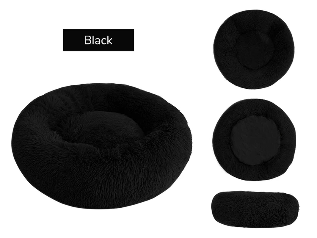 A pure white warming plush donut dog bed — supplier photograph 15 of 15