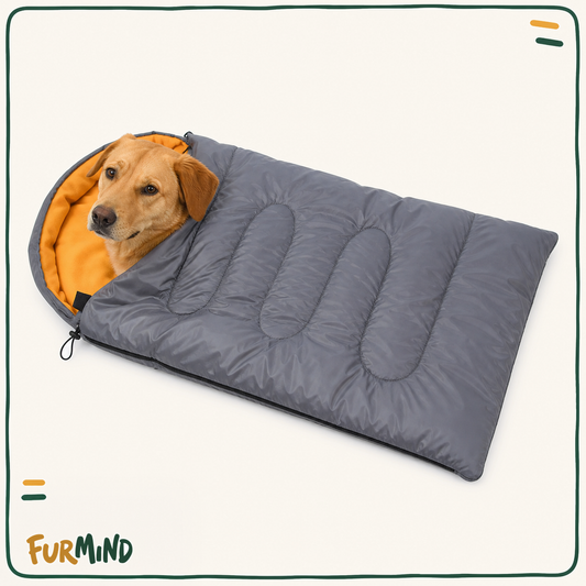 Drawstring-Entry Quilted Dog Sleeping Bag