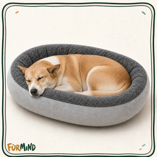 Oval Plush Dog Bed