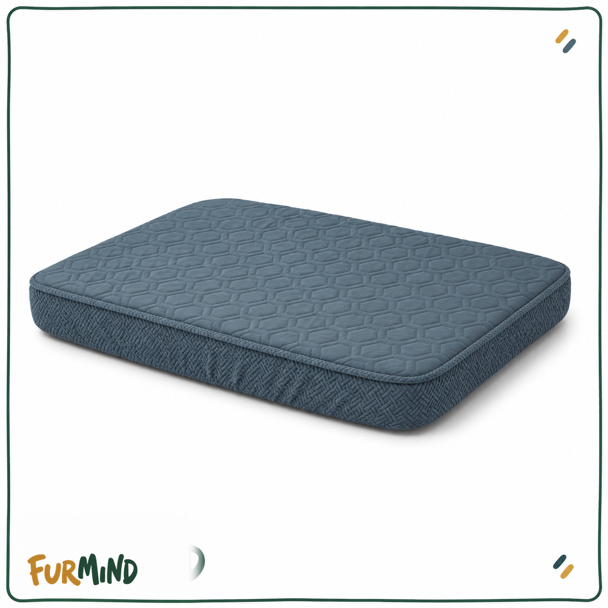 Blue Grey absorbent quilted dog bed cover