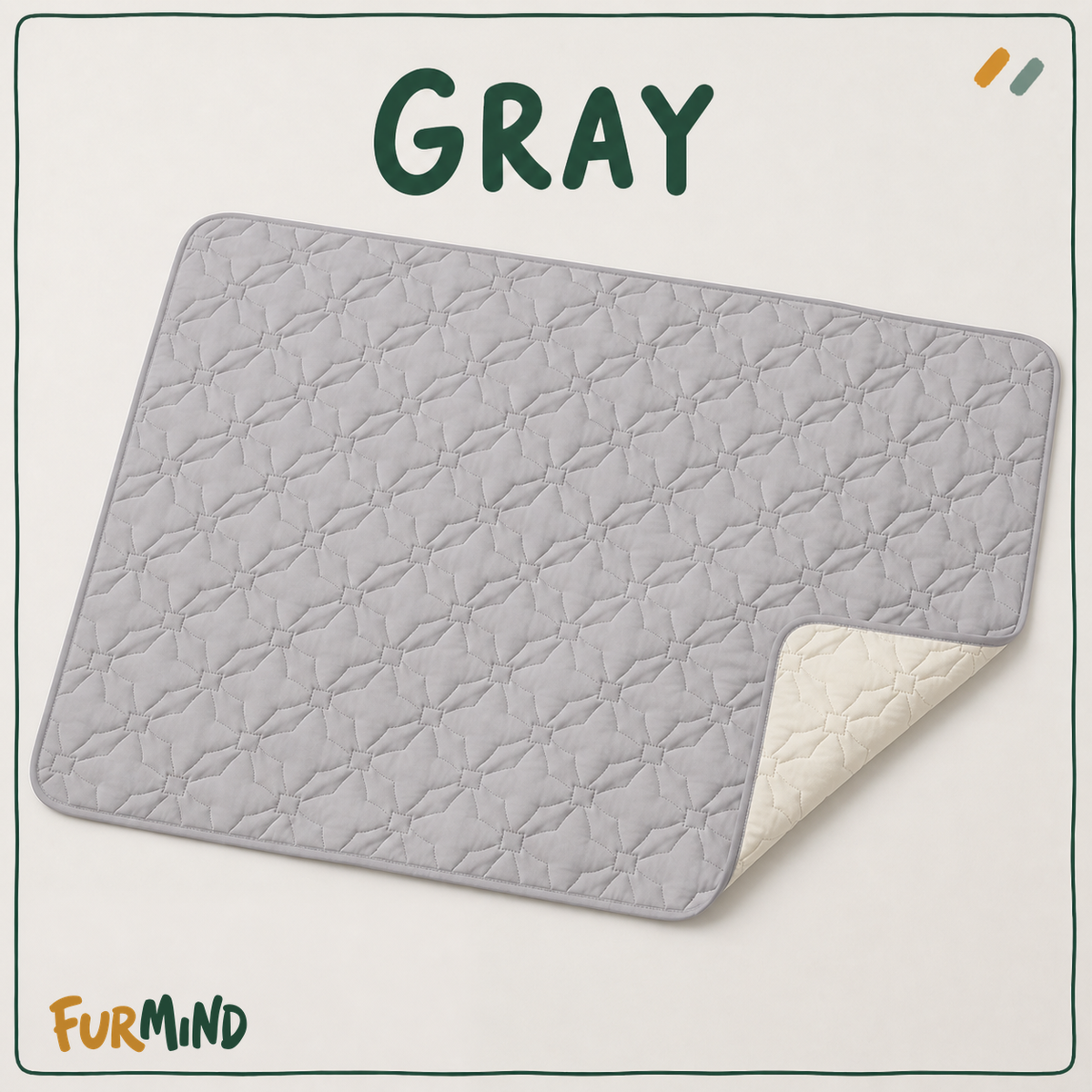 Gray reversible star-quilt furniture cover