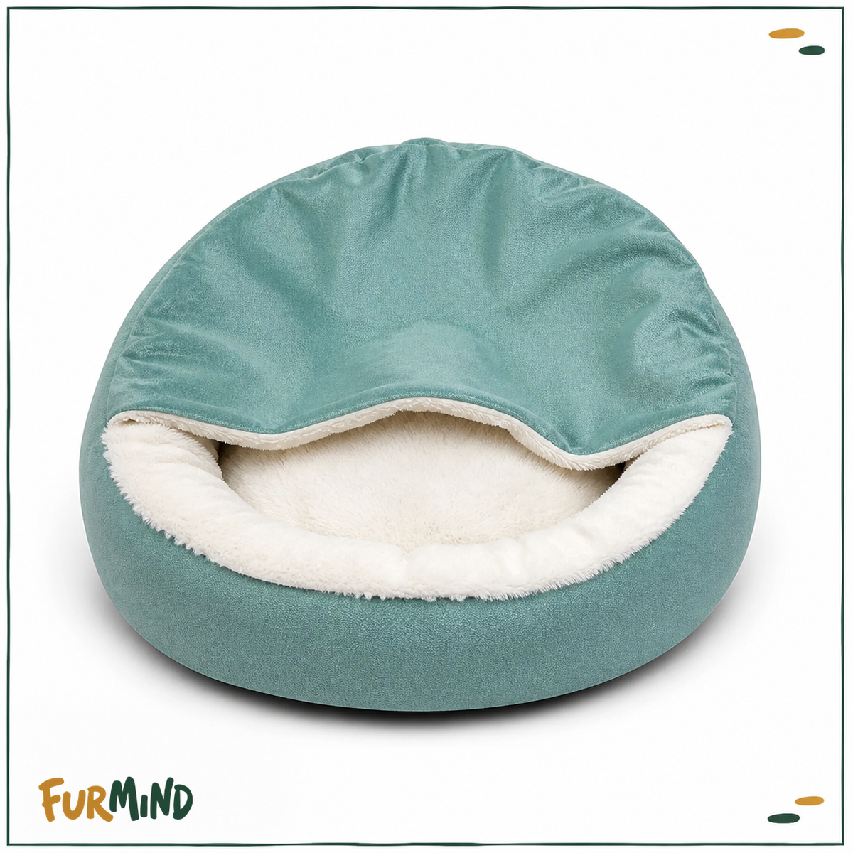 Green warm indoor dog bed