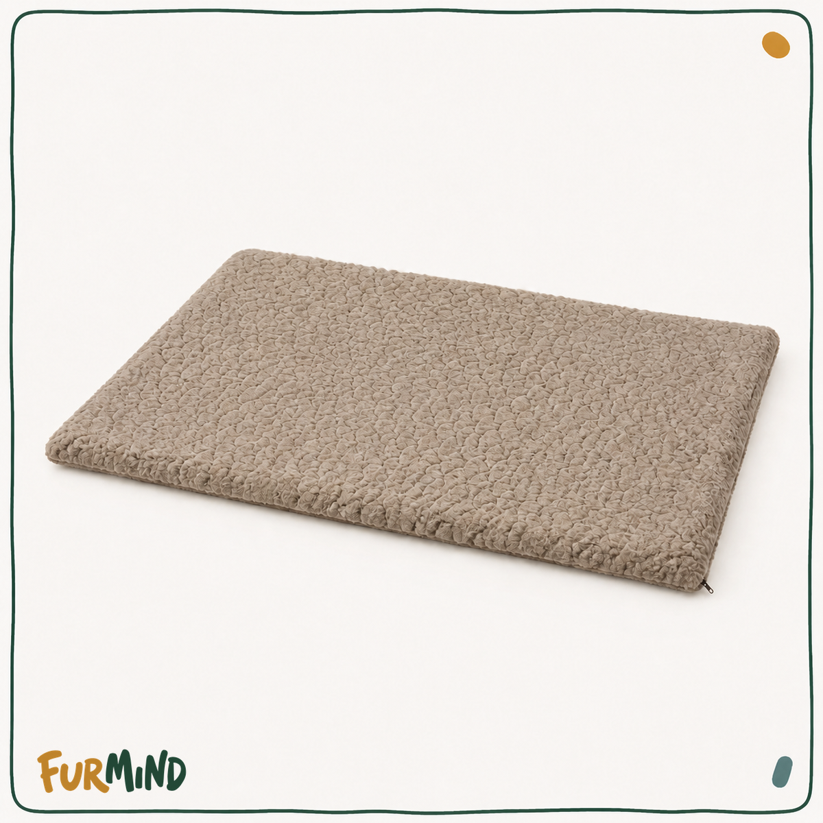 Khaki low petal-plush foam dog mat