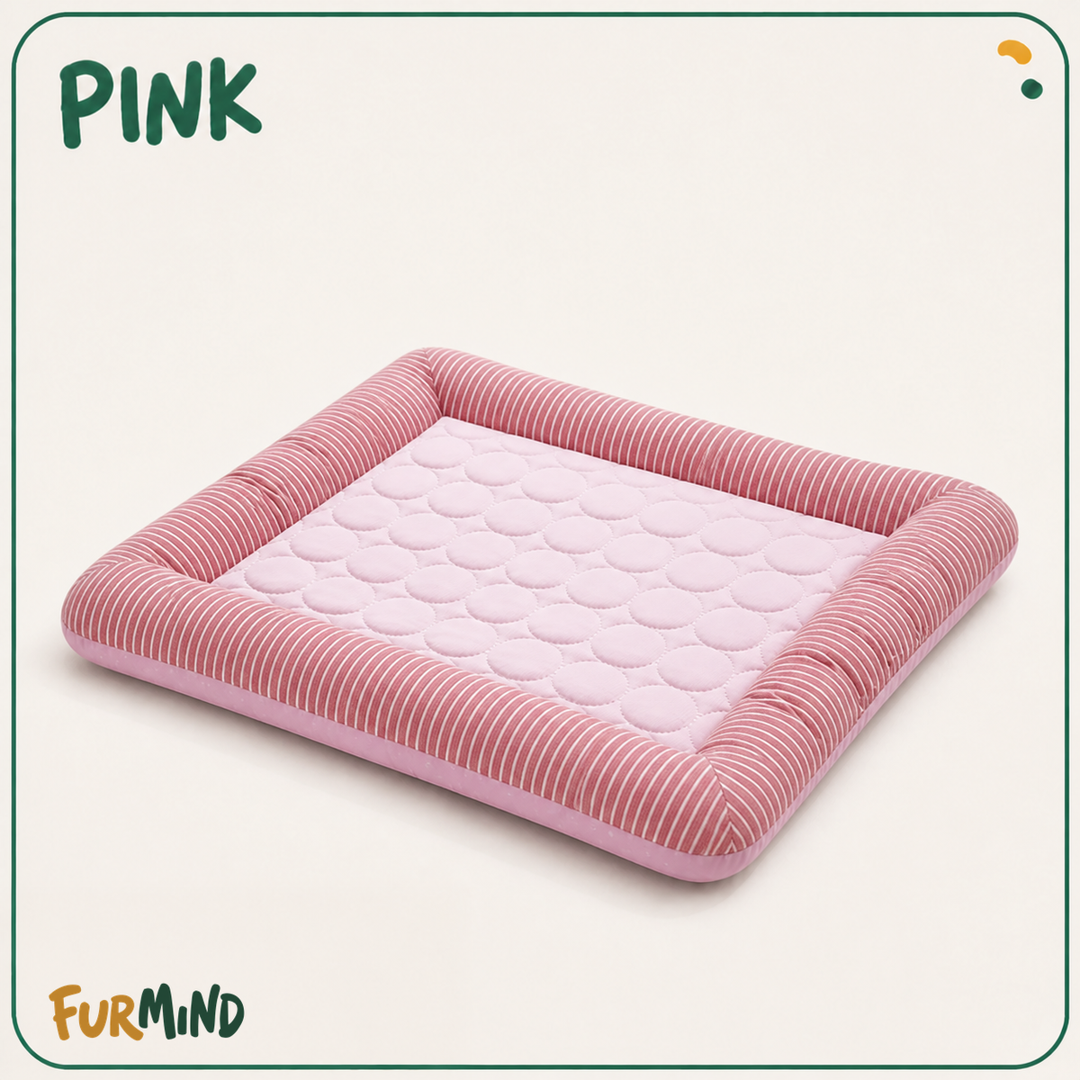 Pink pinstripe four-side low bolster mat