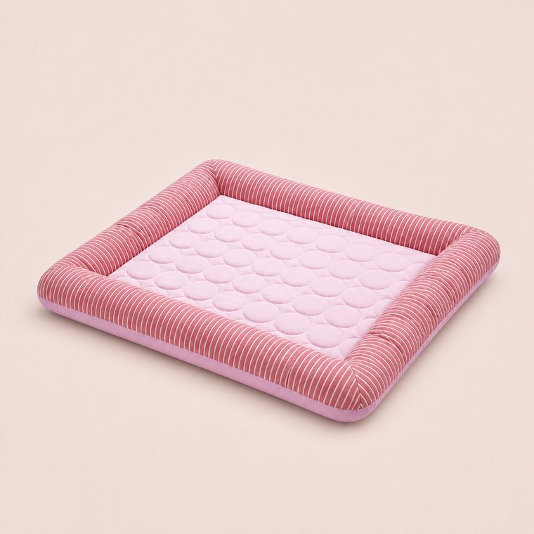 Cooling Ice Silk Bolster Dog Bed