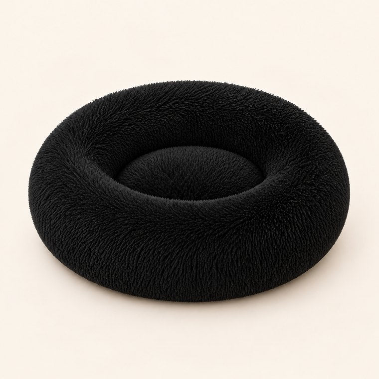 Long-Pile Donut Dog Bed