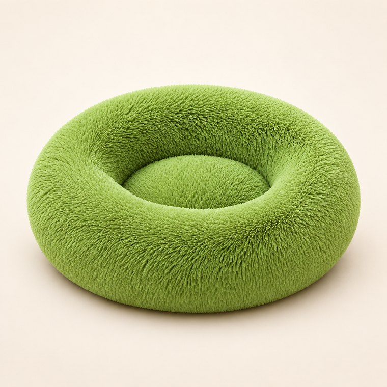 Long-Pile Donut Dog Bed