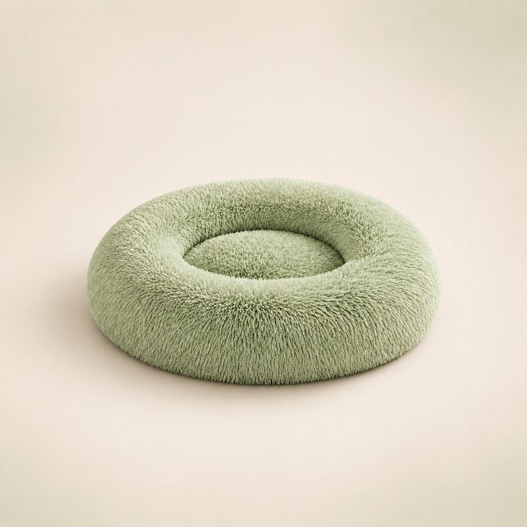 Shaggy Plush Donut Dog Bed