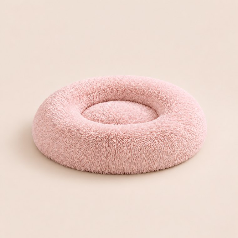 Shaggy Plush Donut Dog Bed