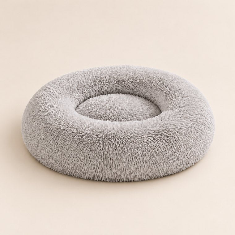 Shaggy Plush Donut Dog Bed