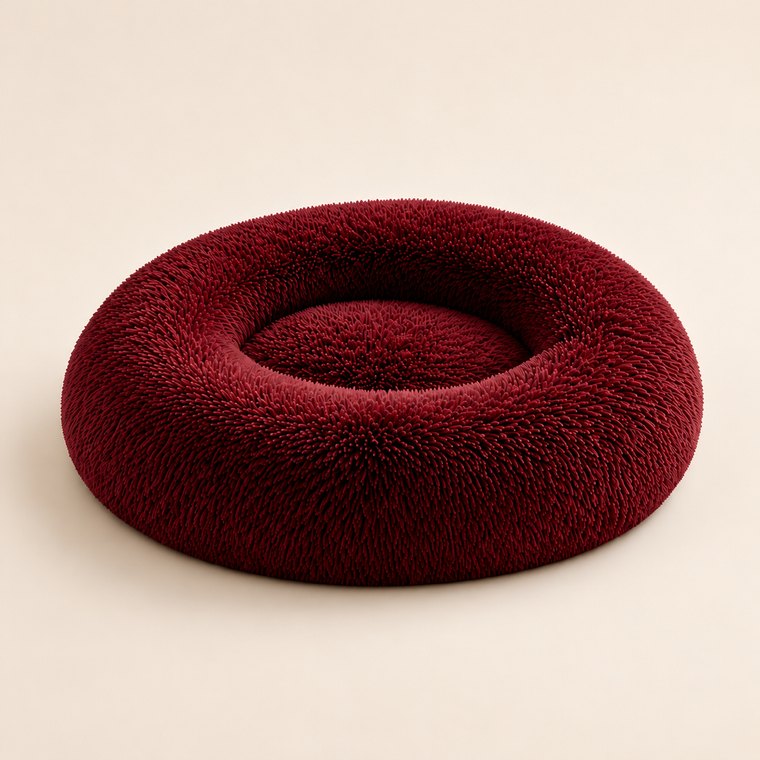 Shaggy Plush Donut Dog Bed