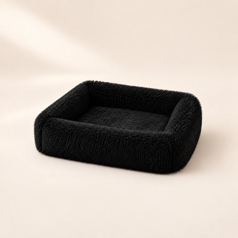 Shaggy Plush Square Dog Bed
