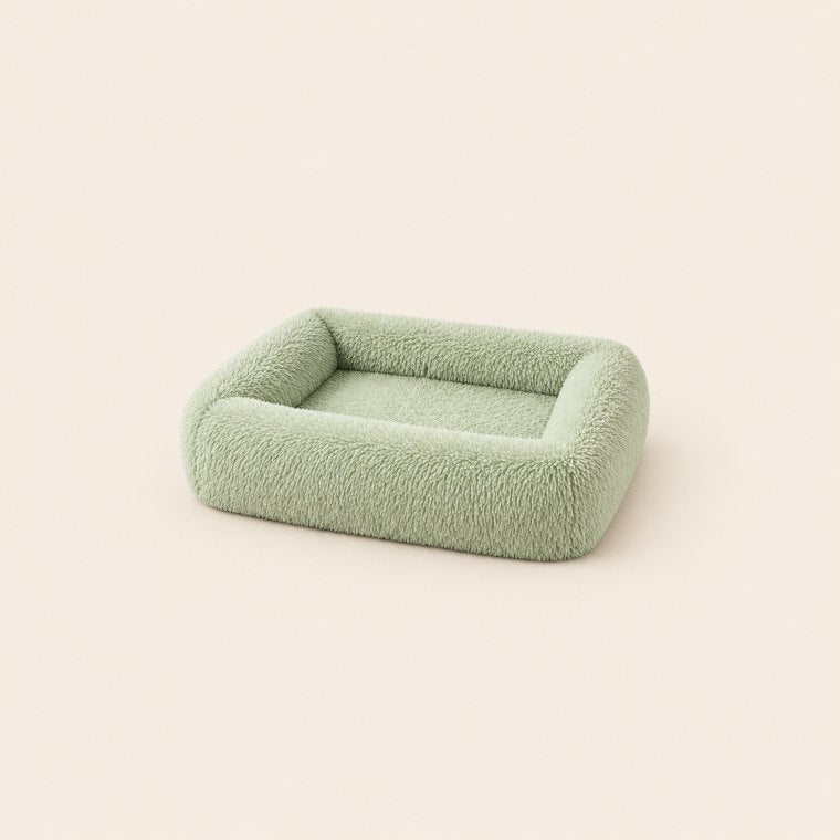 Shaggy Plush Square Dog Bed