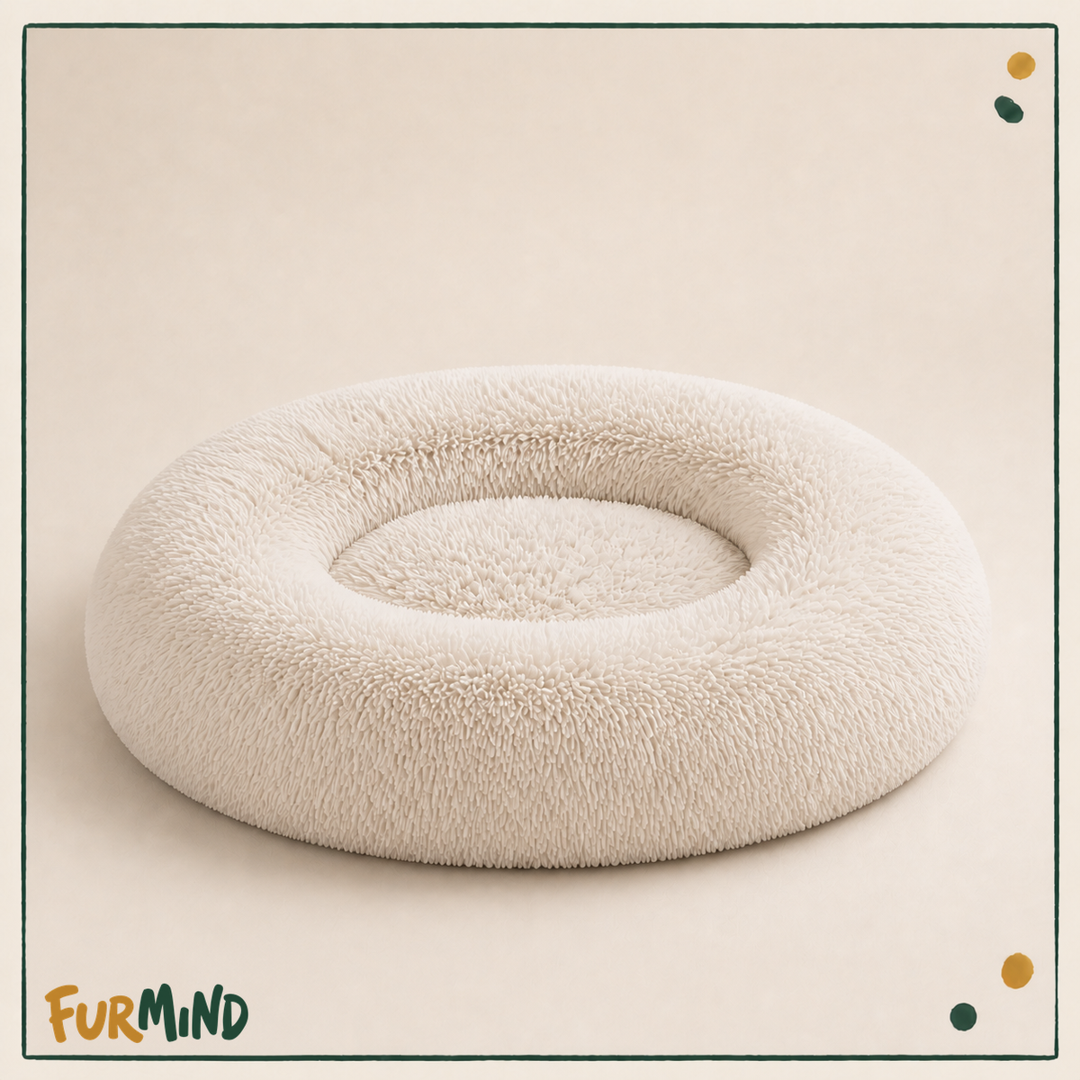 Shaggy Plush Donut Dog Bed