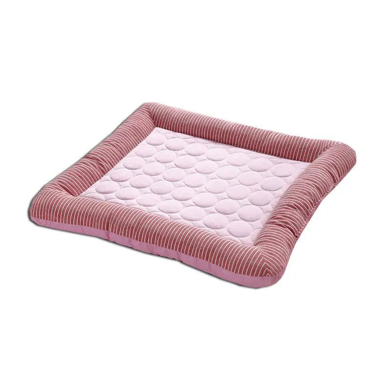 A cooling ice silk bolster dog bed