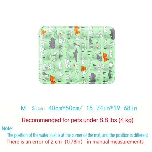A flat cooling mat for a dog