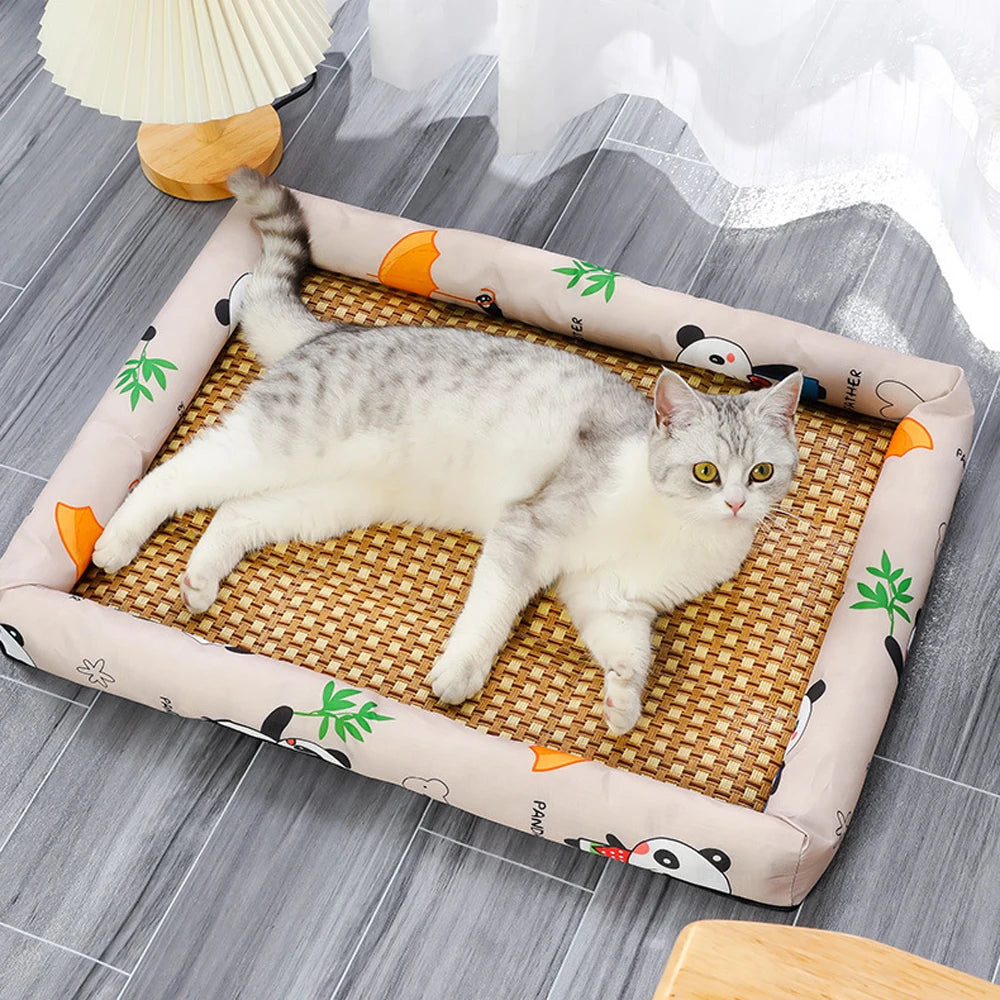 A cooling woven rattan mat for dogs — supplier photograph 3 of 12