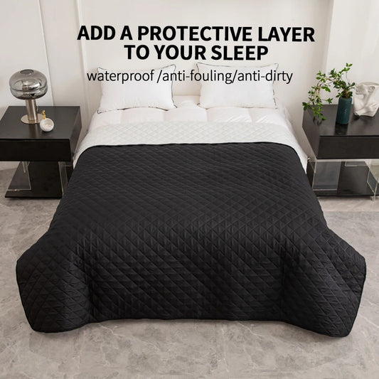 A waterproof quilted bed cover for dogs