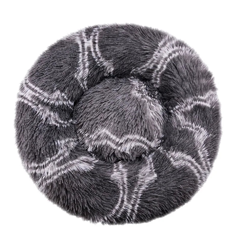 A dusty pink warming plush donut dog bed — supplier photograph 15 of 20