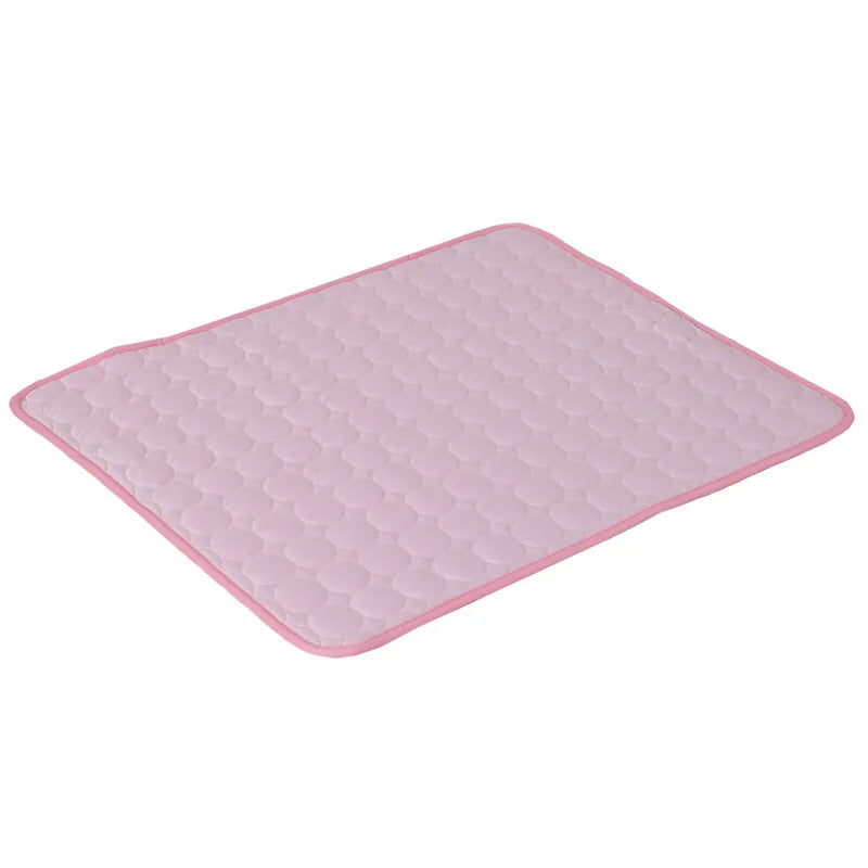 The pink colourway of the ice pad cooling dog bed