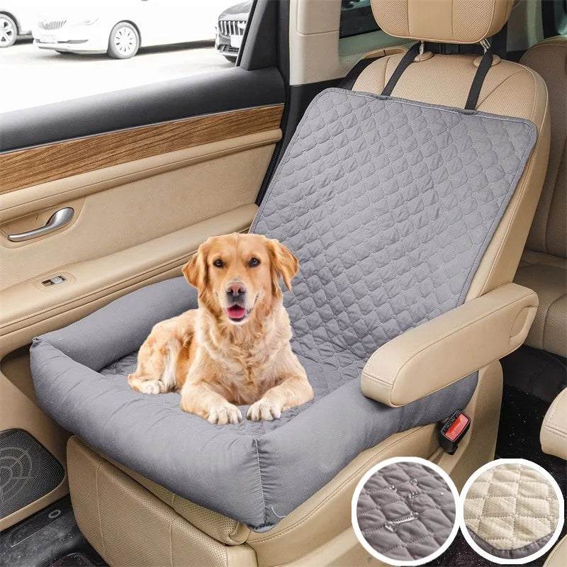 A burgundy waterproof quilted car seat cover for dogs — supplier photograph 2 of 12