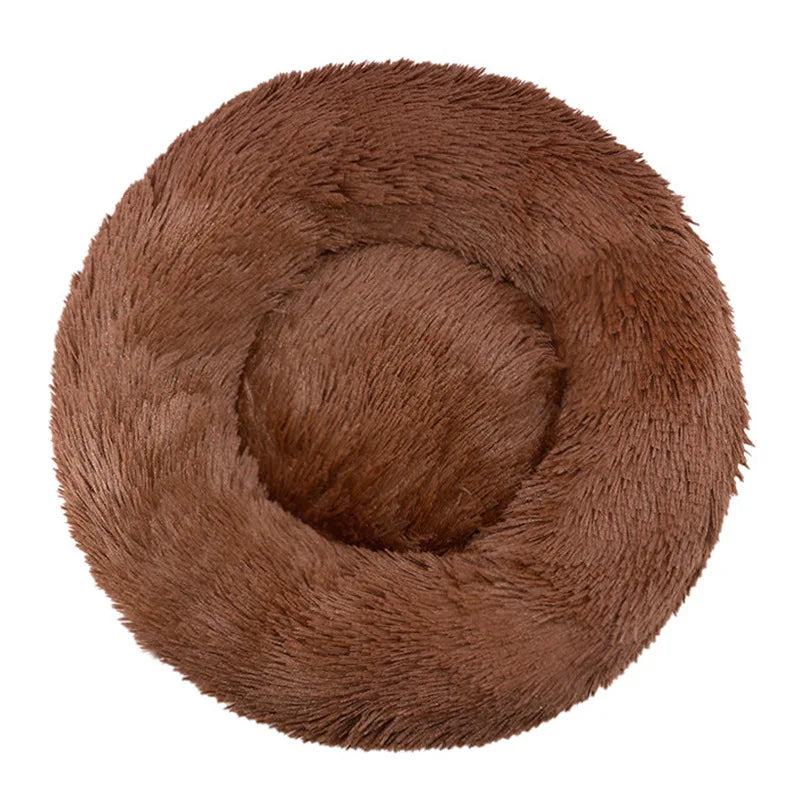 A dusty pink warming plush donut dog bed — supplier photograph 17 of 20