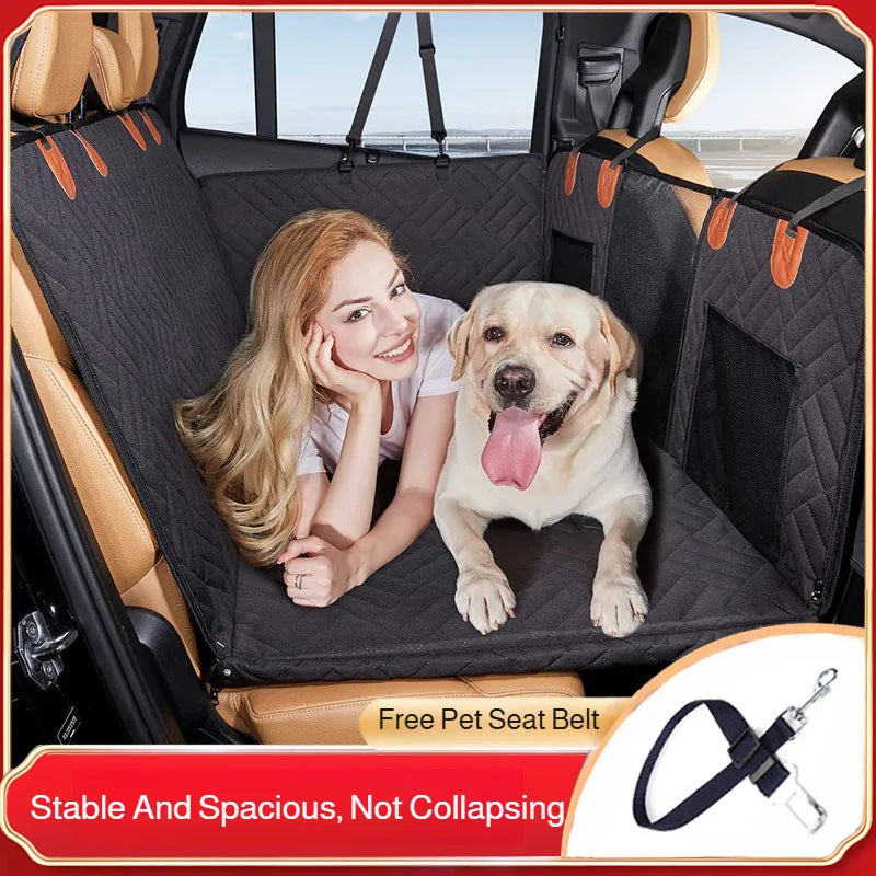 A black waterproof quilted car seat cover for dogs — supplier photograph 3 of 9