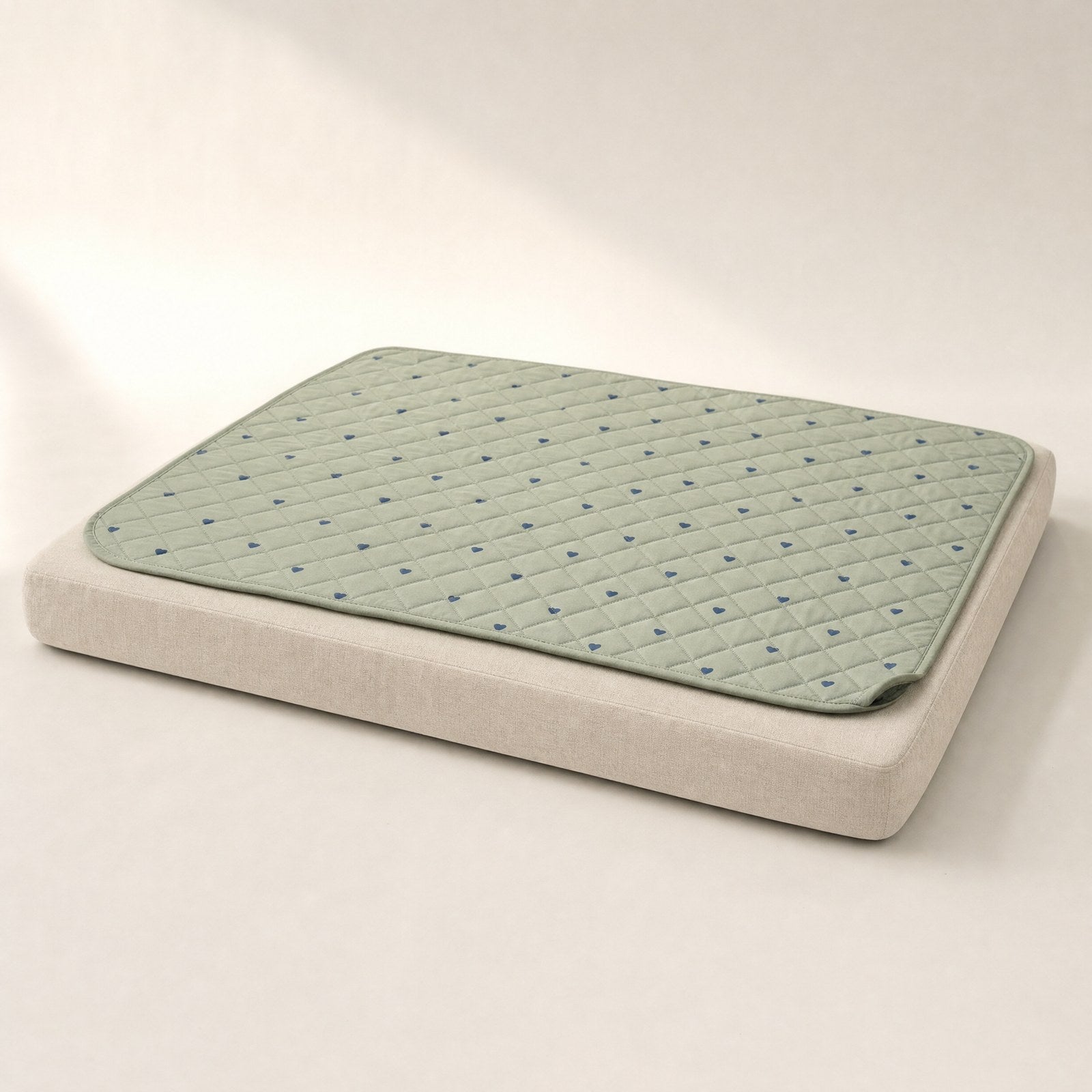 The cooling mat seen at an angle, showing its thin profile