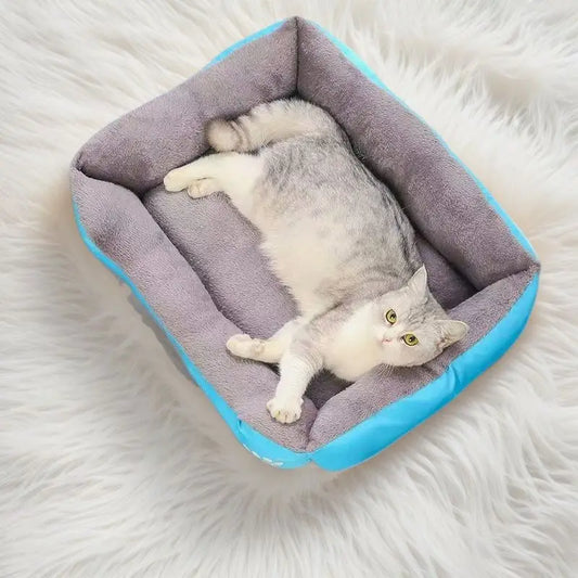 An oxford bolster dog bed