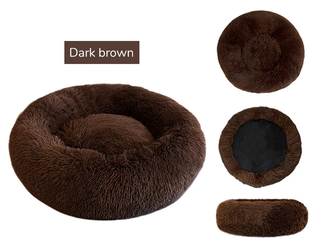 A pure white warming plush donut dog bed — supplier photograph 13 of 15