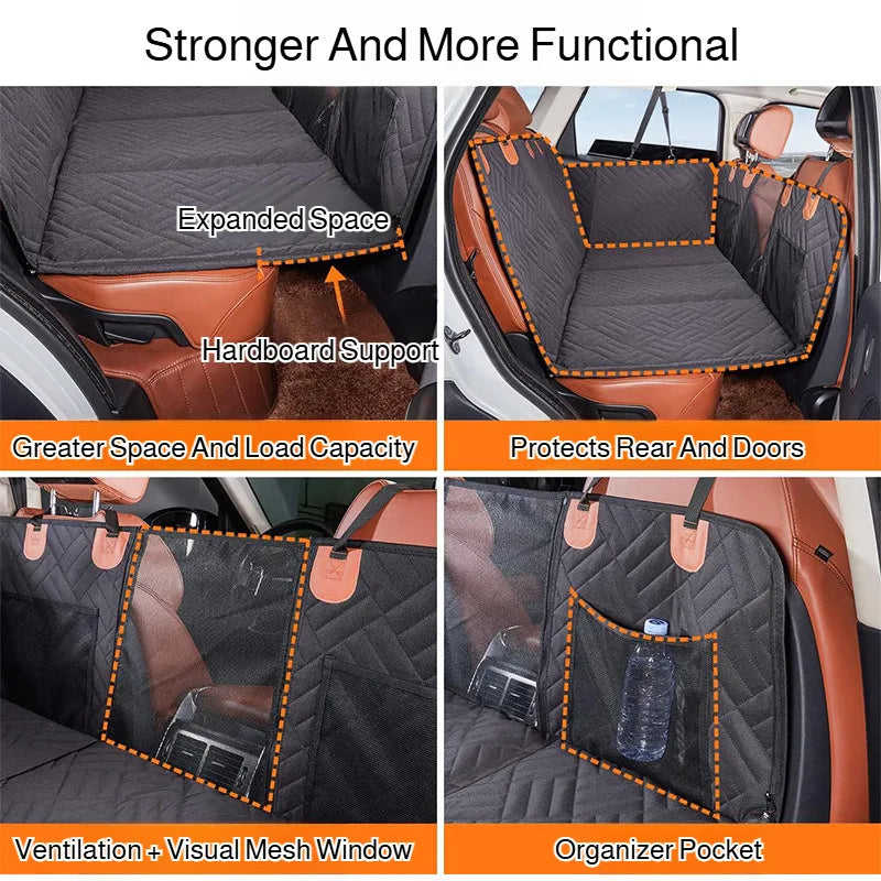 A black waterproof quilted car seat cover for dogs — supplier photograph 6 of 9