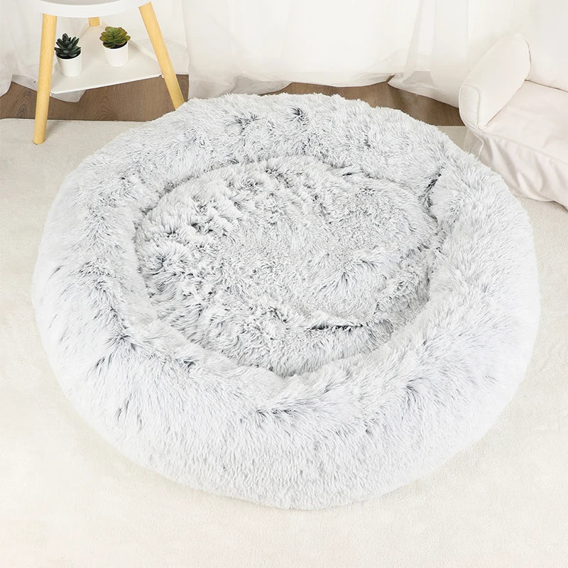 A light frosted plush donut dog bed — supplier photograph 15 of 16