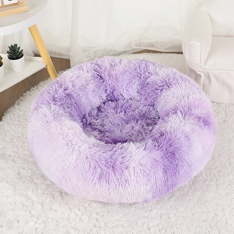 A light frosted plush donut dog bed — supplier photograph 8 of 16