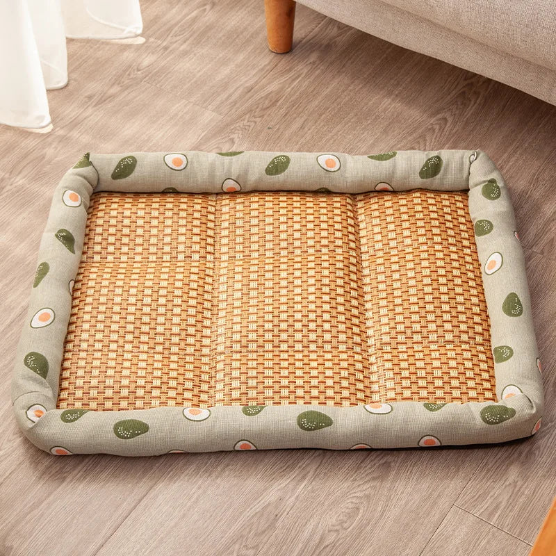 A cooling woven rattan bolster dog bed — supplier photograph 12 of 13