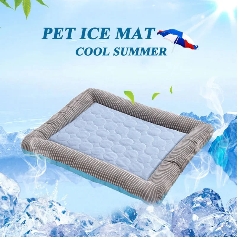 A cooling ice silk bolster dog bed — supplier photograph 2 of 8