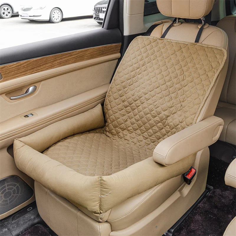 A burgundy waterproof quilted car seat cover for dogs — supplier photograph 7 of 12
