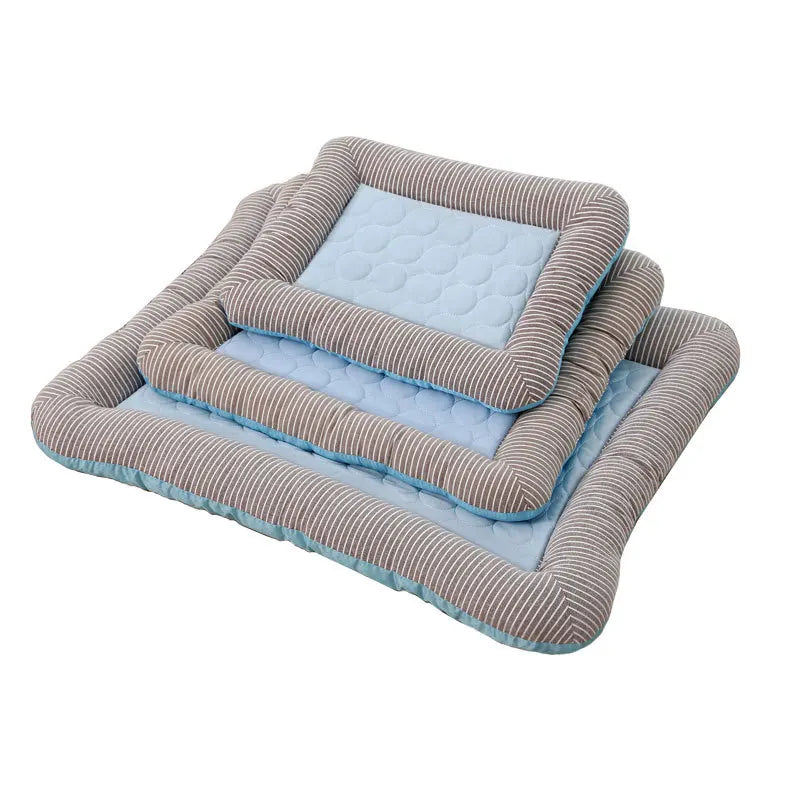 A cooling ice silk bolster dog bed — supplier photograph 4 of 8