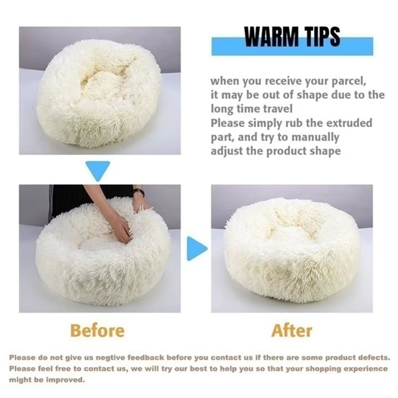 Donut Mand Dog Accessories for Large Dogs Cat'S House Plush Pet Bed for Dog XXL round Mat for Small Medium Animal Calming 100CM