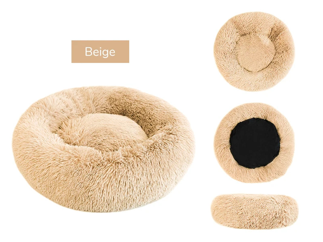 A pure white warming plush donut dog bed — supplier photograph 14 of 15