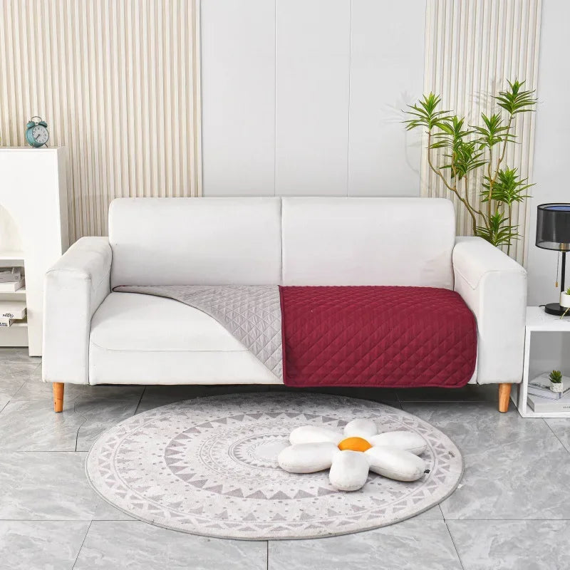 The red colourway of the non-slip dog bed cover for incontinence