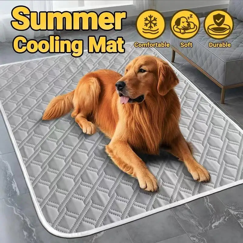 A sky blue cooling quilted mat for dogs — supplier photograph 3 of 6