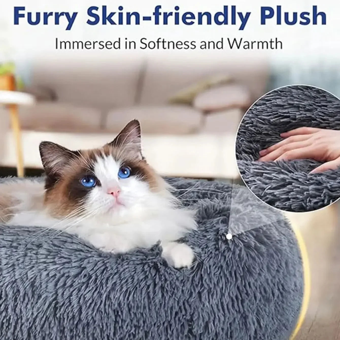 A round dog bed with a raised rim — supplier photograph 4 of 28
