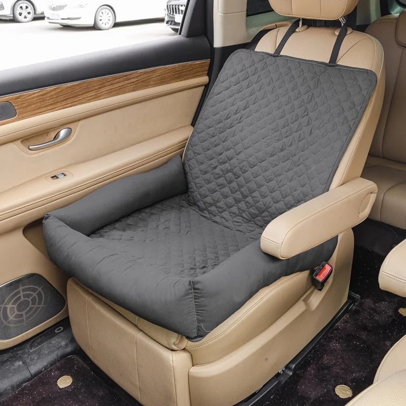 A burgundy waterproof quilted car seat cover for dogs — supplier photograph 12 of 12