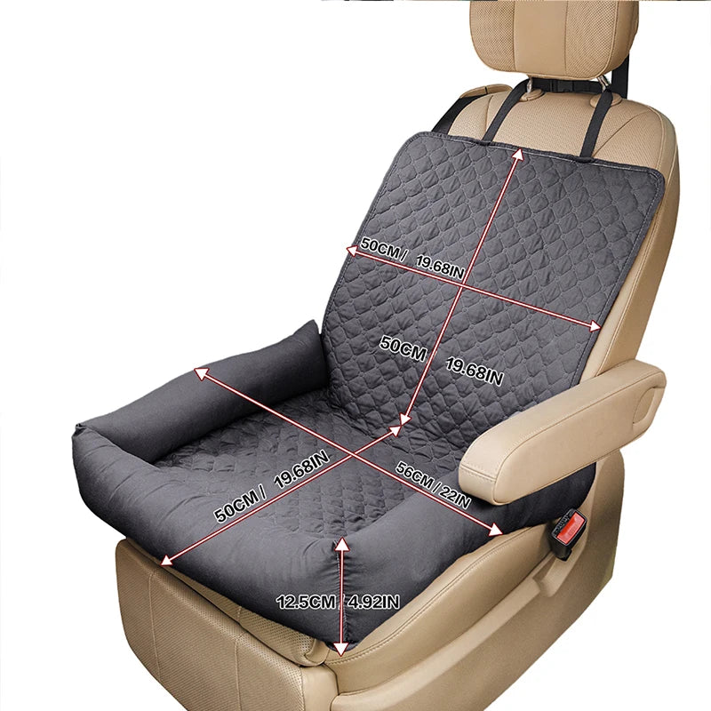 A burgundy waterproof quilted car seat cover for dogs — supplier photograph 3 of 12