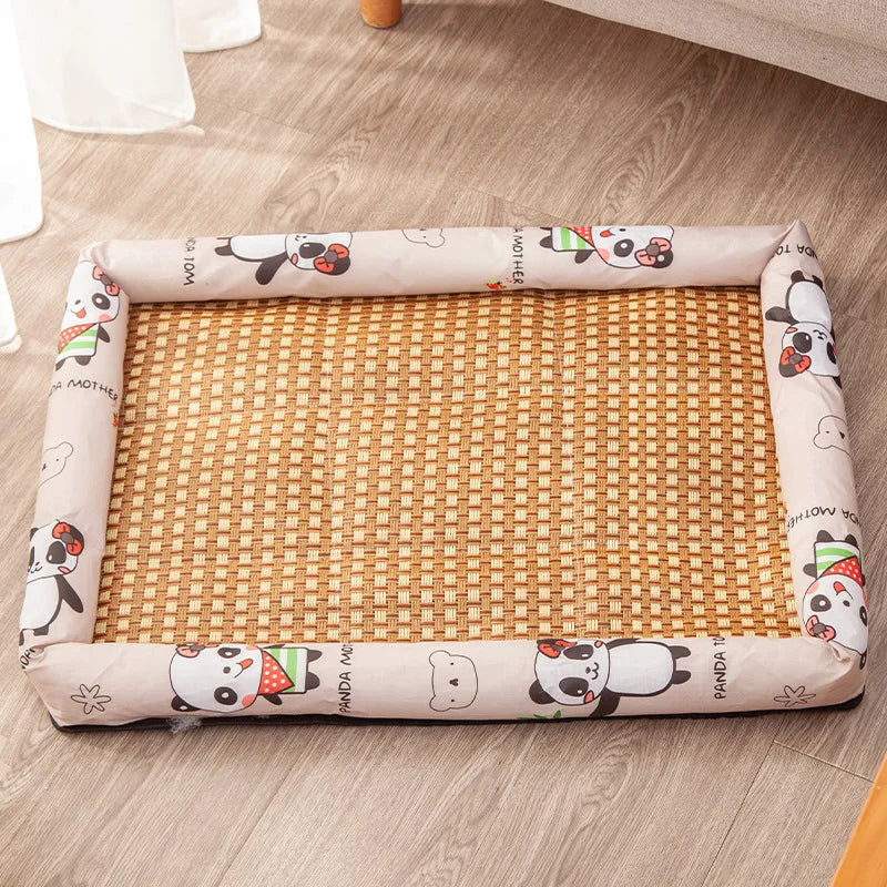 A cooling woven rattan bolster dog bed — supplier photograph 13 of 13