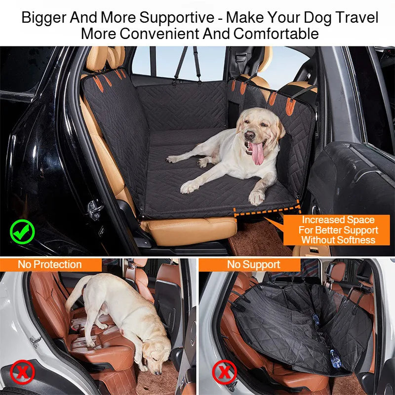 A black waterproof quilted car seat cover for dogs — supplier photograph 5 of 9