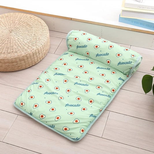A cooling ice silk mat for dogs